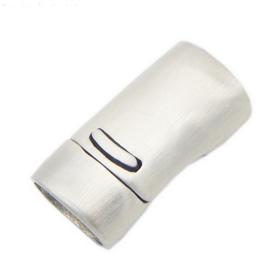 shapesbyX-11mmx7mm Hole Brushed Stainless Steel Magnetic Clasps Licorice Leather Cord End