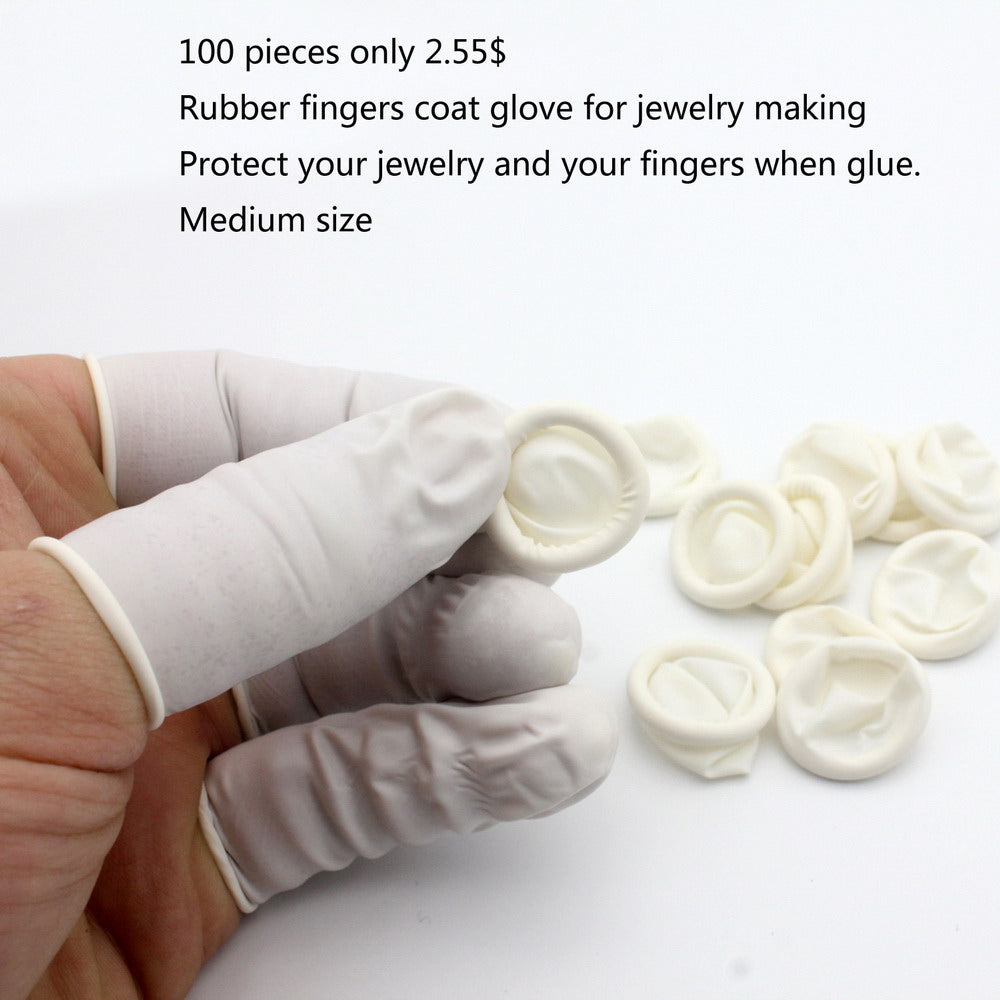 ShapesbyX – 50 Stück Gummi-Fingerlinge, Fingermantel-Handschuhe, schützen Finger und Schmuck, Fingerkappen, milchweiß