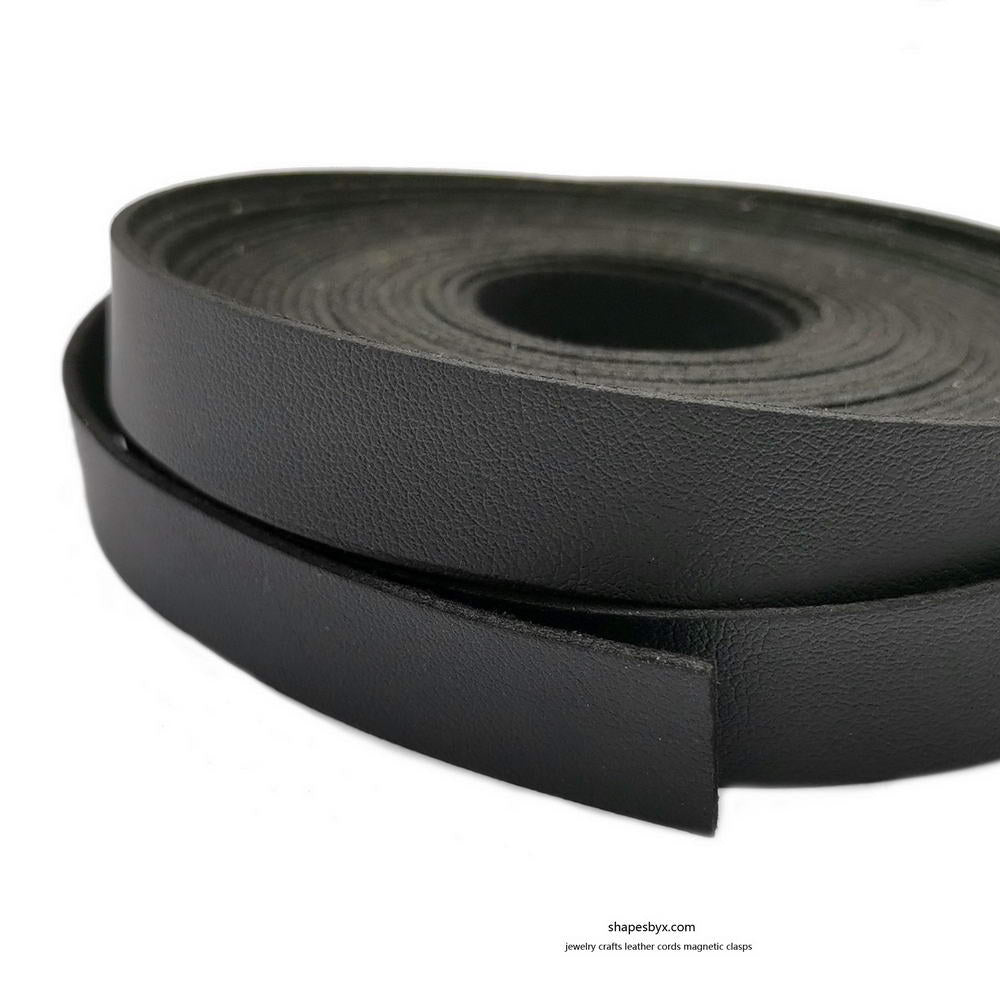 2 Yards 15mm Faux Suede Leather Strip Black Soft and Flexible