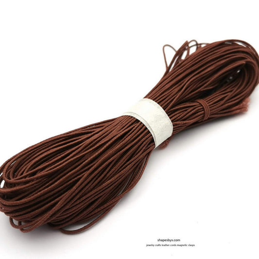 0.8mm Round Elastic Cord Stretchy Cord Brown 50 Yards