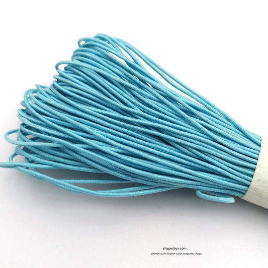 50 Yards 0.8mm Round Elastic Cord Stretchy Cord Baby Blue