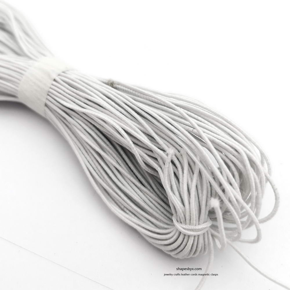 shapesbyX-50 Yards 0.8mm Round Elastic Cord Stretchy Cord White