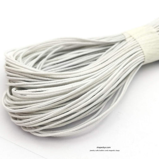 50 Yards 0.8mm Round Elastic Cord Stretchy Cord White