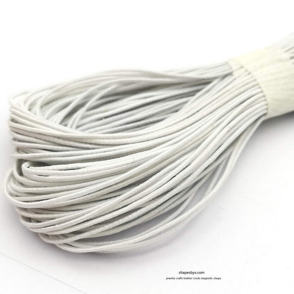 shapesbyX-50 Yards 0.8mm Round Elastic Cord Stretchy Cord White