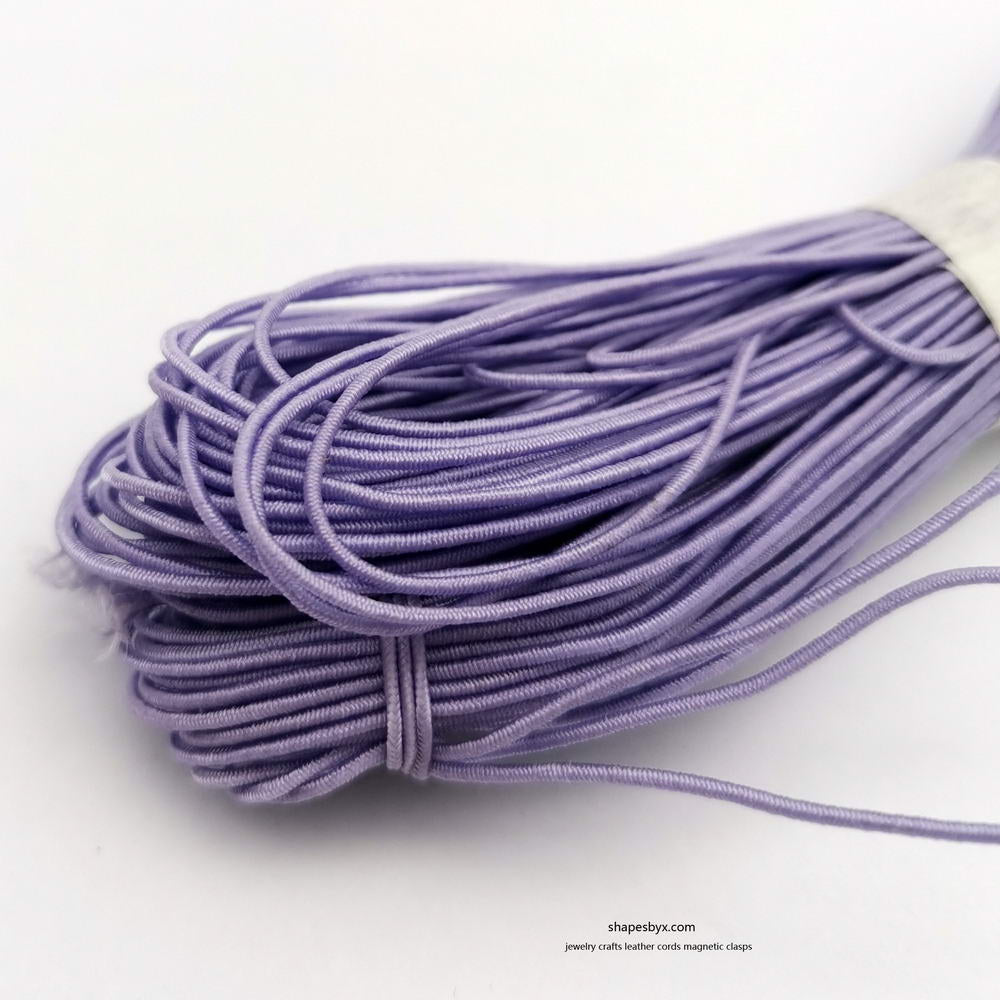 ShapesbyX-50 mètres 0,8 mm cordon élastique rond cordon extensible violet clair
