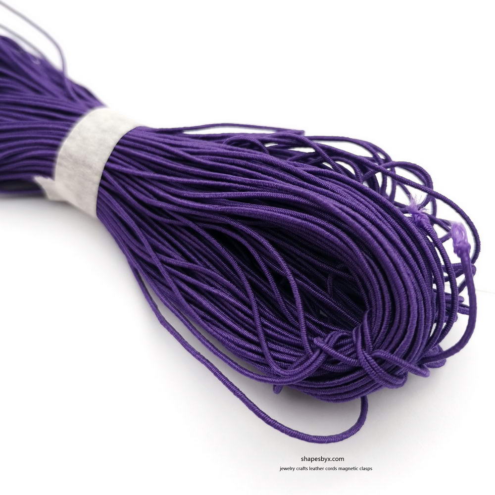 shapesbyX-50 Yards 0.8mm Round Elastic Cord Stretchy Cord Purple