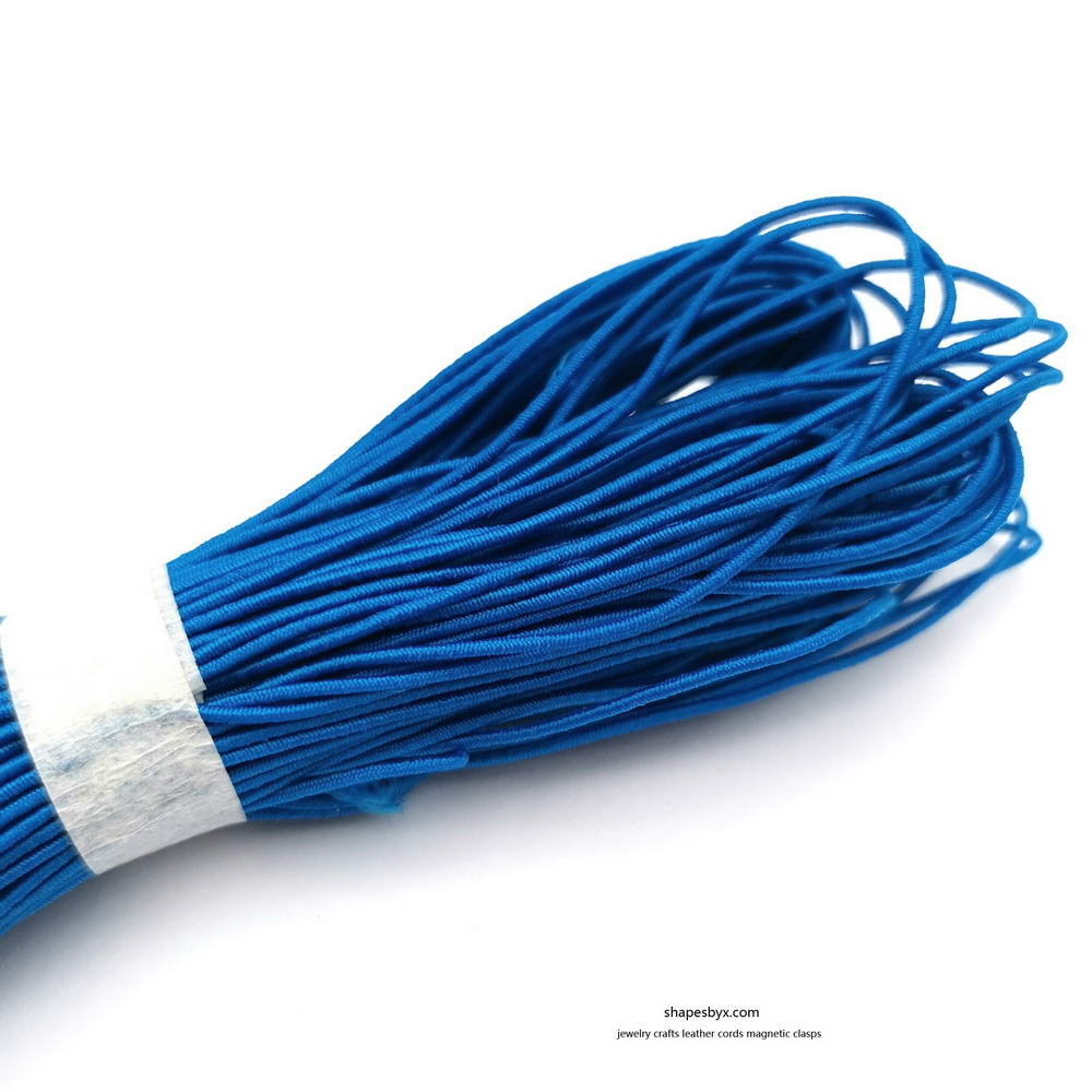 shapesbyX-50 Yards 0.8mm Round Elastic Cord Stretchy Cord Acid Blue