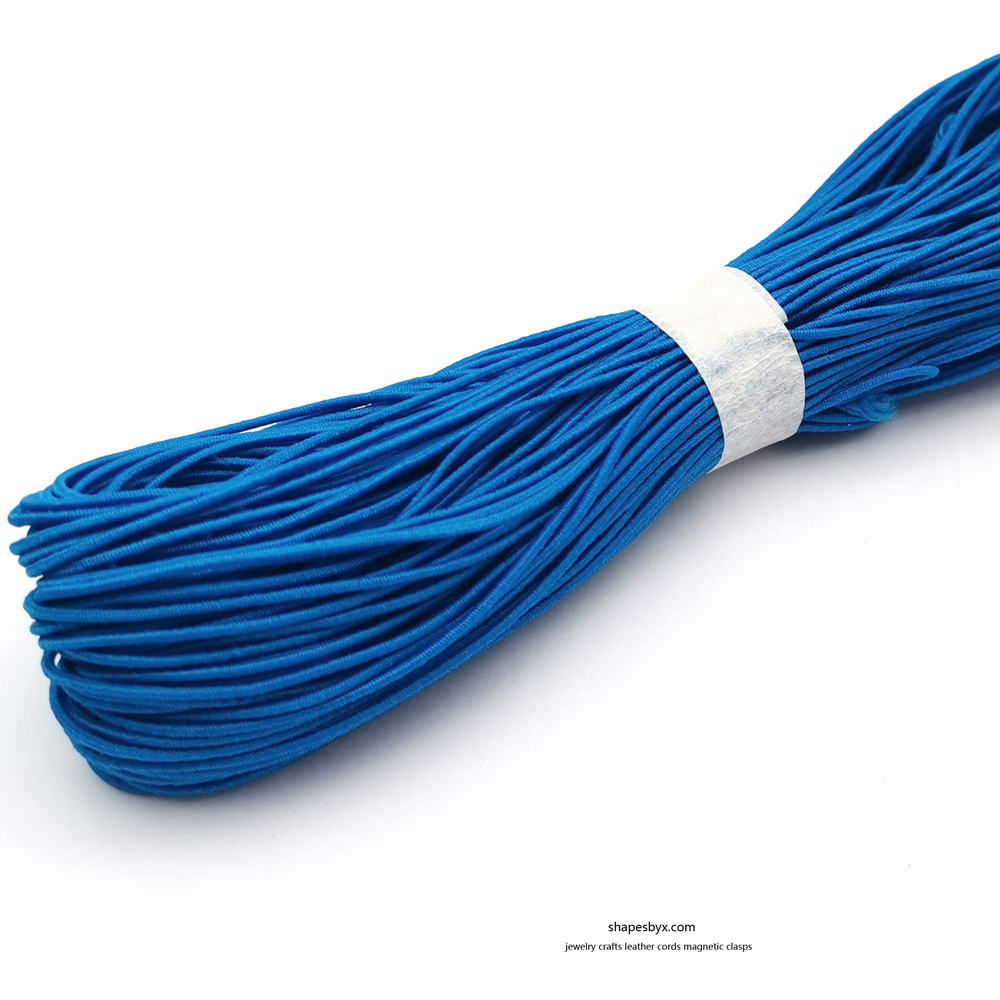 shapesbyX-50 Yards 0.8mm Round Elastic Cord Stretchy Cord Acid Blue
