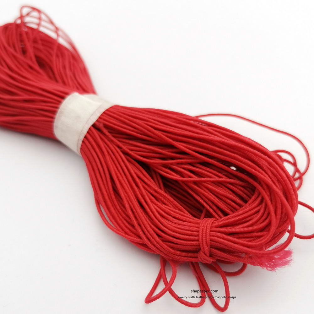 shapesbyX-75 Yards 1mm Round Elastic Cord Stretchy Cord Red