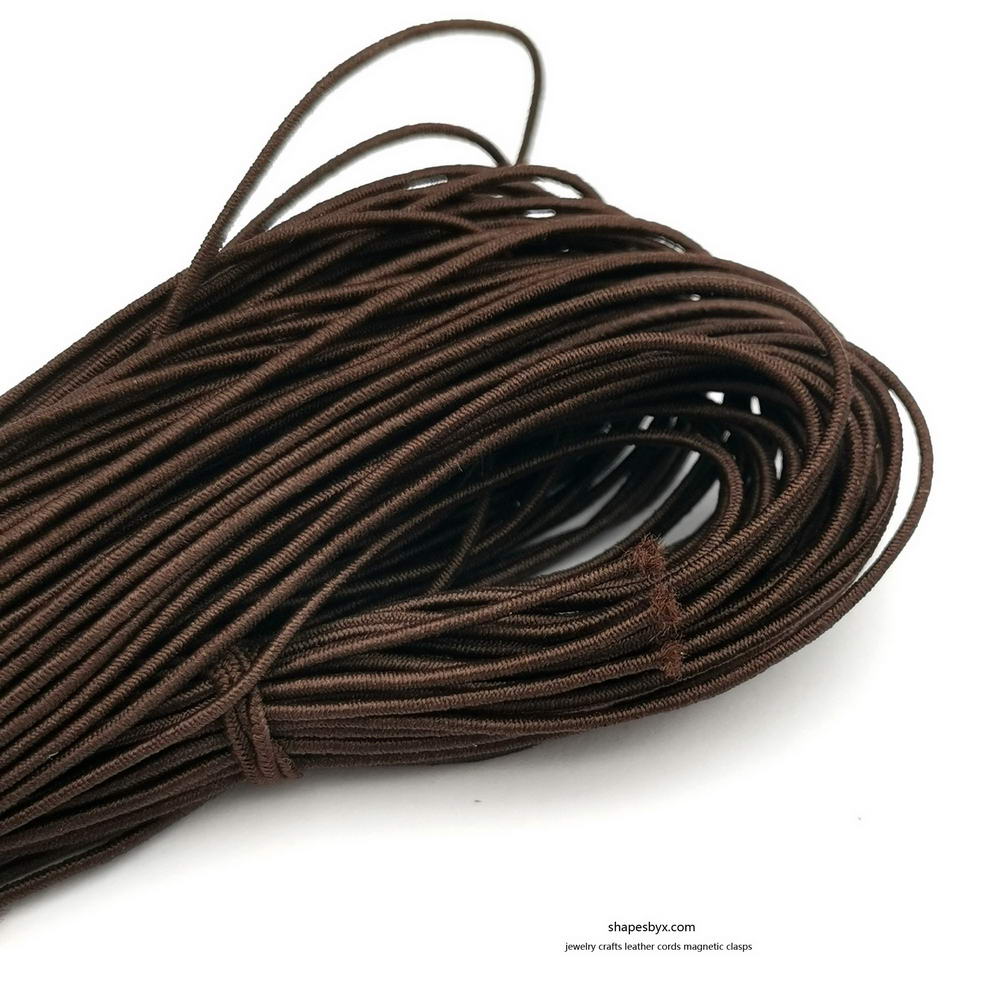 shapesbyX-50 Yards 0.8mm Round Elastic Cord Stretchy Cord Dark Brown
