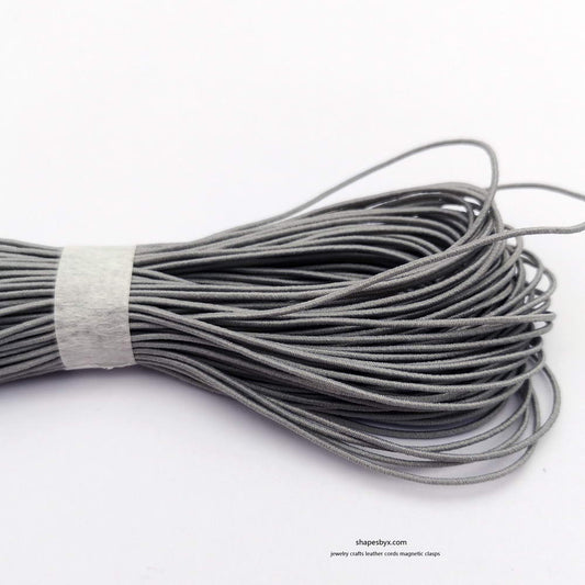 50 Yards 0.8mm Round Elastic Cord Stretchy Cord Gray