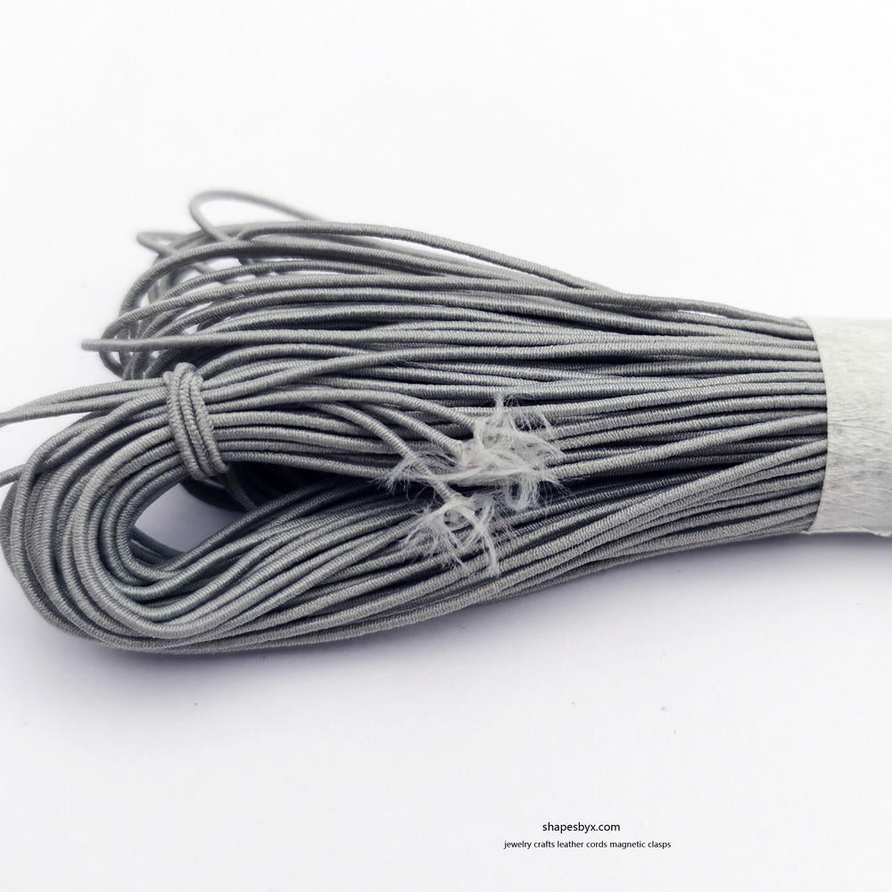 shapesbyX-50 Yards 0.8mm Round Elastic Cord Stretchy Cord Gray