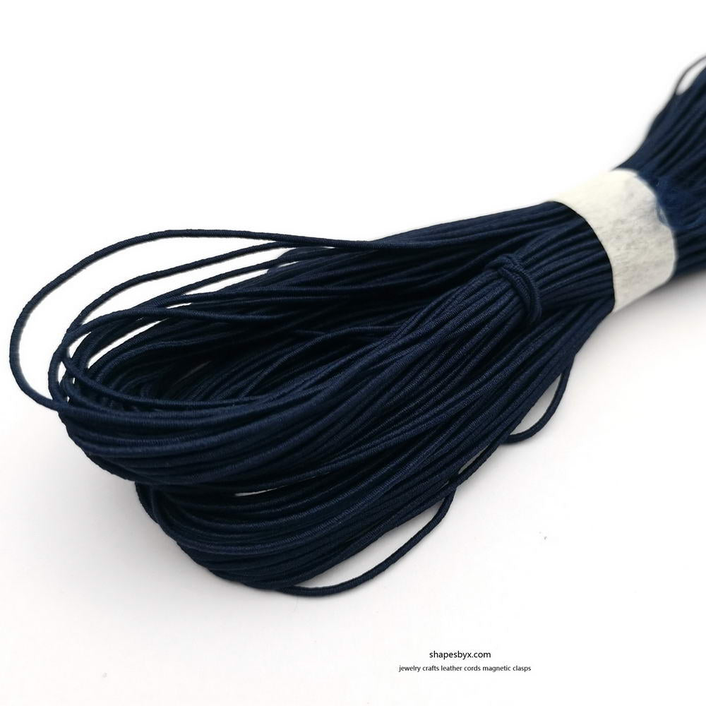 50 Yards 0.8mm Round Elastic Cord Stretchy Cord Navy Blue