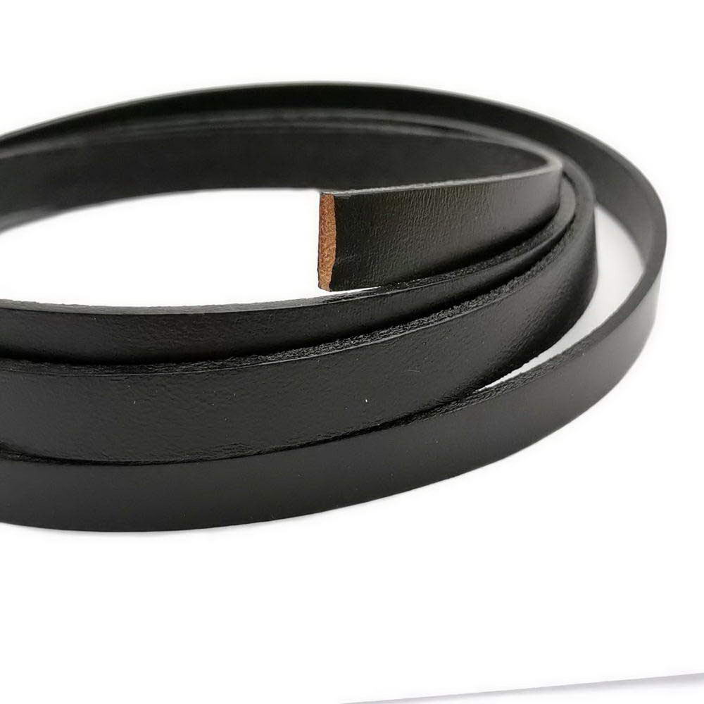 10mmx2mm Leather Strap Flat Leather Strip Jewelry Making Watchband Black
