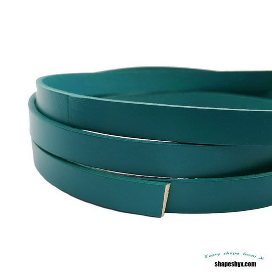 teal leather strip 10mm flat 10x2mm leather band