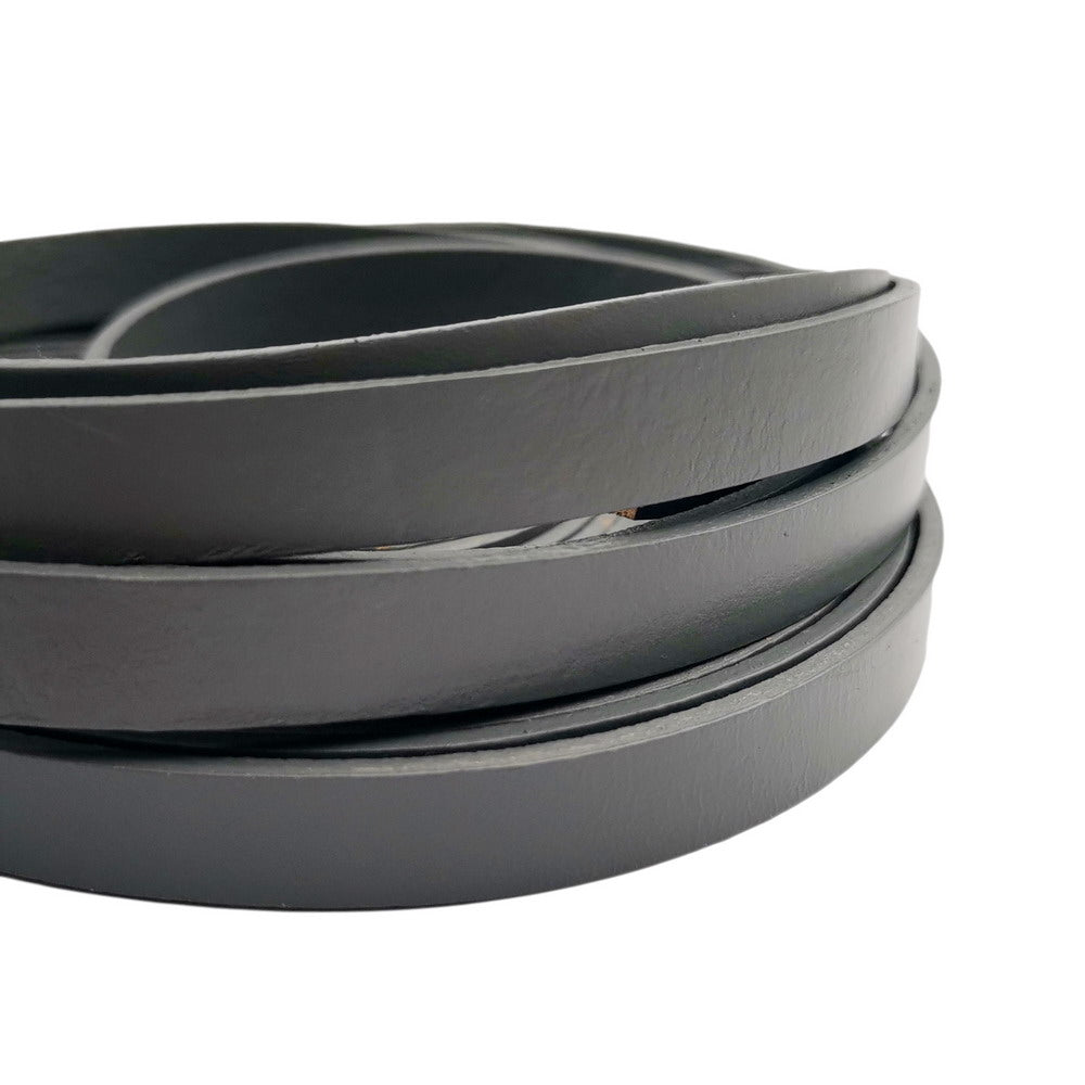 ShapesbyX-10 mm Bande de Cuir Plate 10 mm x 2 mm Bracelet en Cuir pour la Fabrication de Bijoux Bracelet de Montre Gris