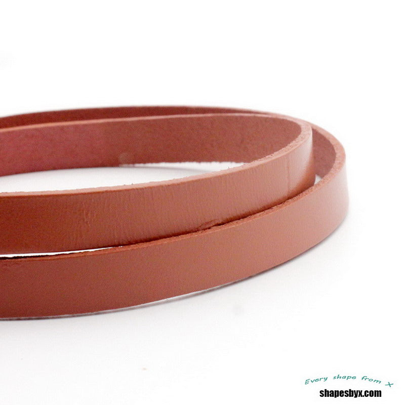 shapesbyX-10mm Flat Leather Strip 10mmx2mm Leather Strap for Jewelry Making Watchband Sienna GF10M-75