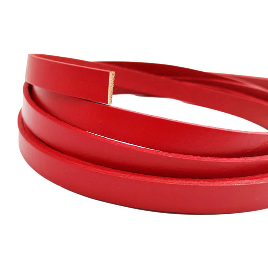 shapesbyX-10x2mm Flat leather Band Leather Strip for Bracelet Making Red GF10M-80