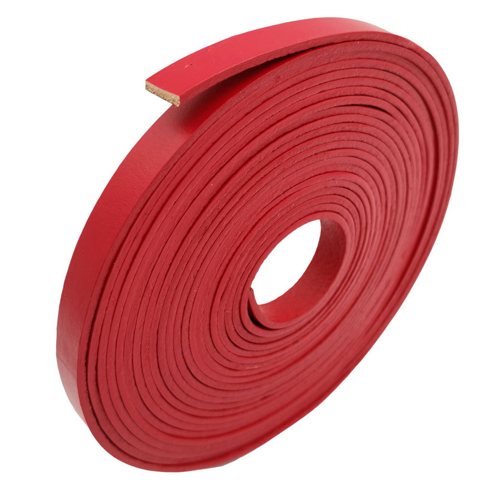 shapesbyX-10x2mm Flat leather Band Leather Strip for Bracelet Making Red GF10M-80