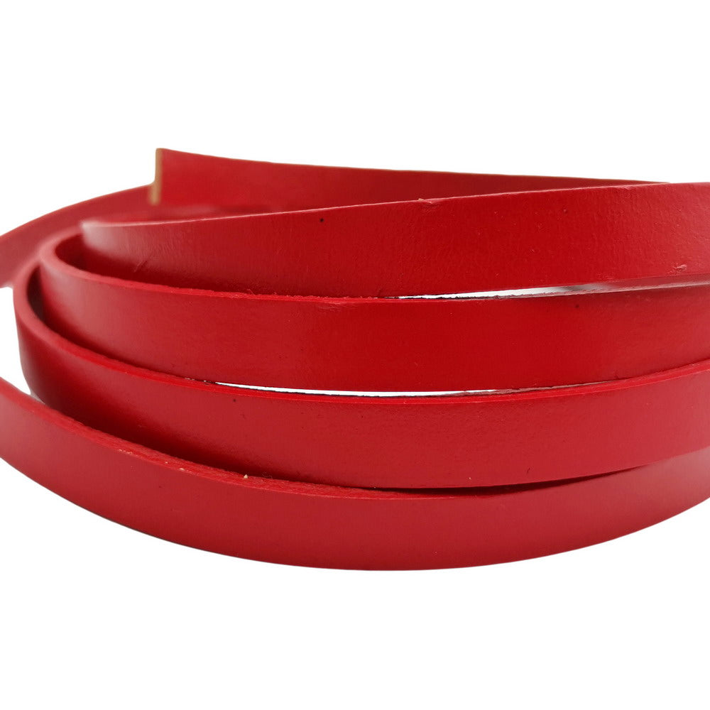 shapesbyX-10x2mm Flat leather Band Leather Strip for Bracelet Making Red GF10M-80