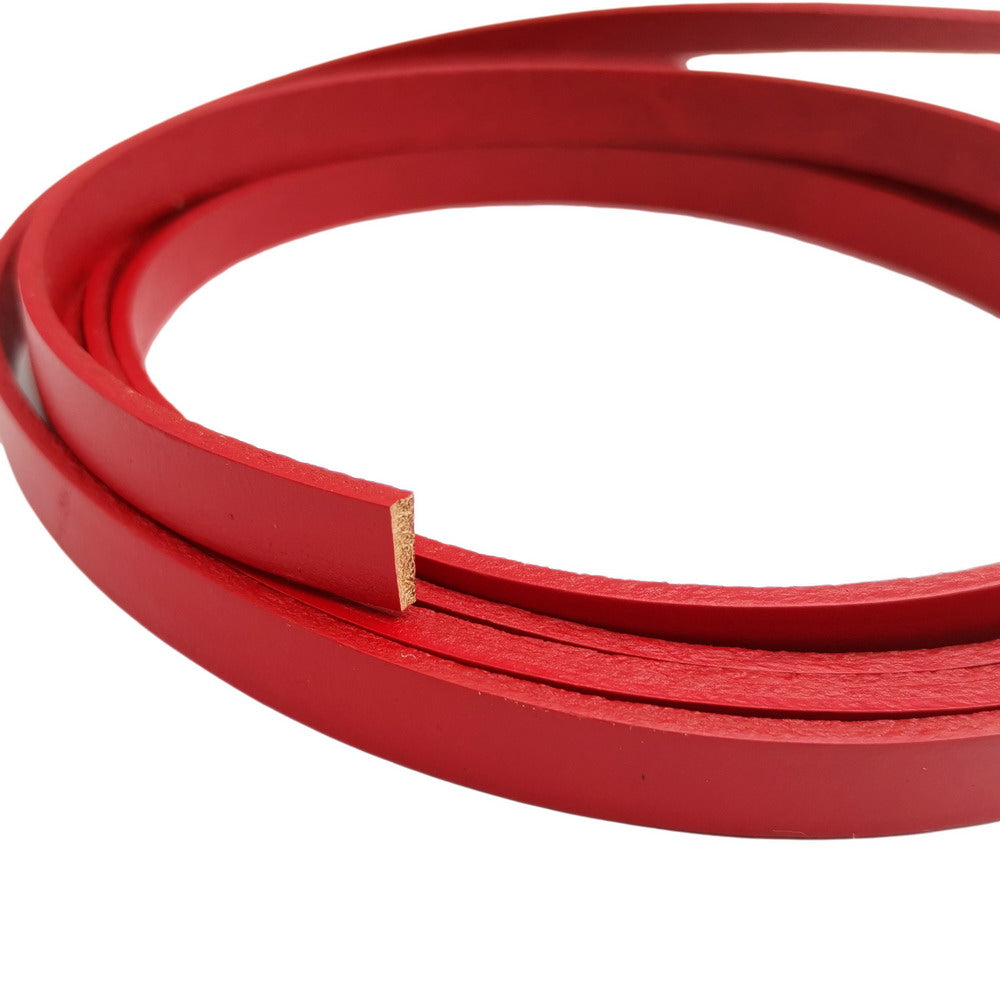 shapesbyX-10x2mm Flat leather Band Leather Strip for Bracelet Making Red GF10M-80