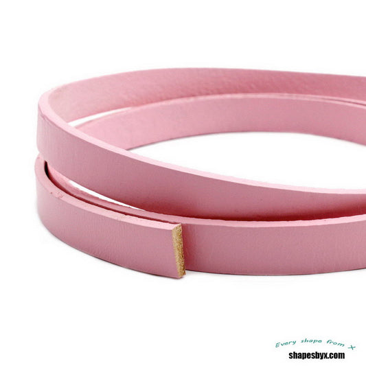 10mm Pink Leather Strap Flat Leather Strip Jewelry Making Watchband