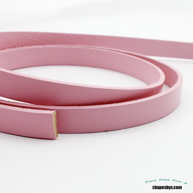 shapesbyX-11mm Pink Leather Strap Flat Leather Strip Jewelry Making Watchband GF10M-85-2