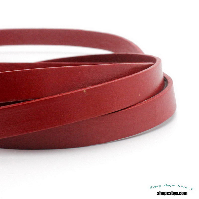 ShapesbyX-Bracelet Making Leather Strap 10mm Flat Leather Strip Hawthorn Darker Red GF10M113