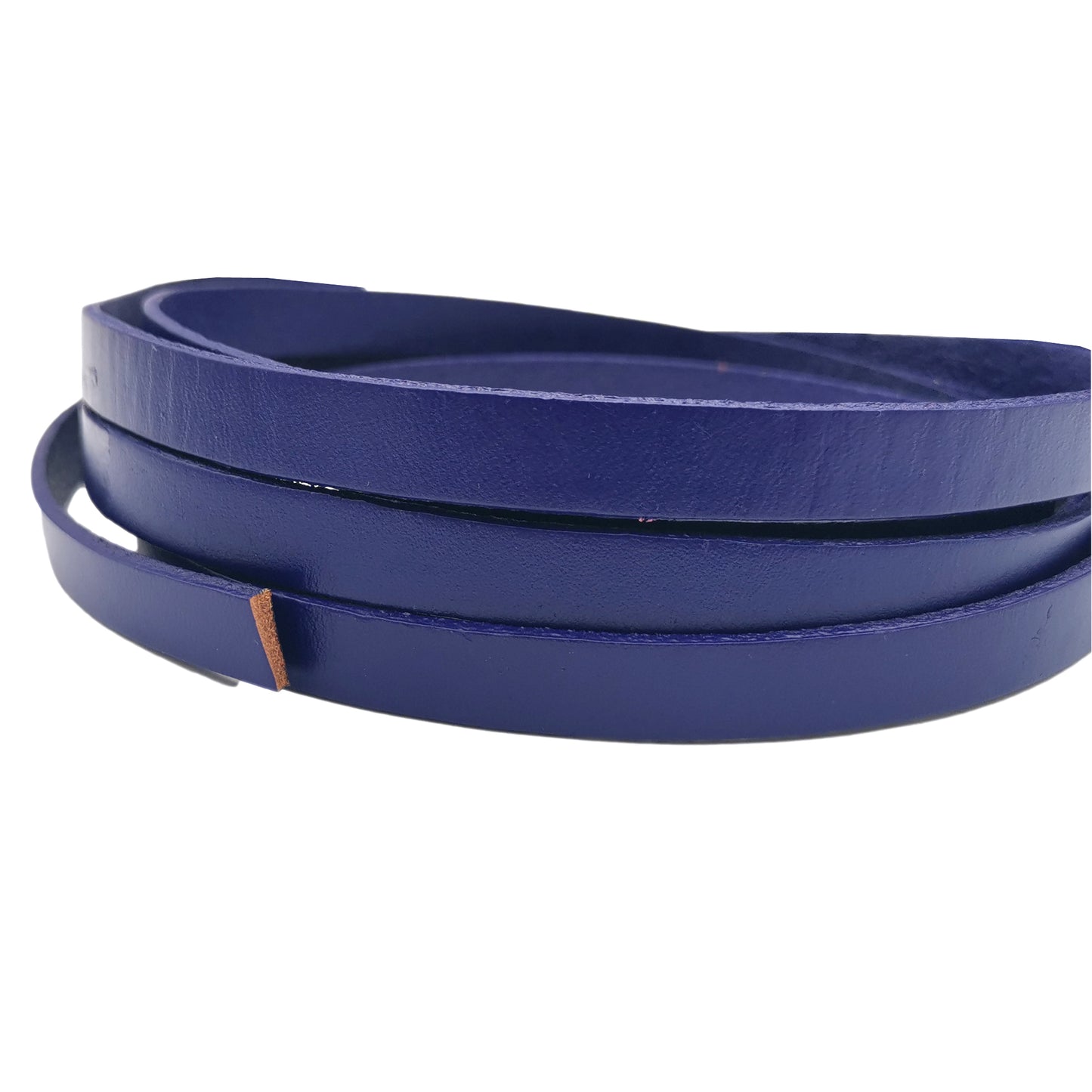 shapesbyX-10mm Flat Leather Strip Royal Blue 10x2mm Genuine Leather Band GF10M115