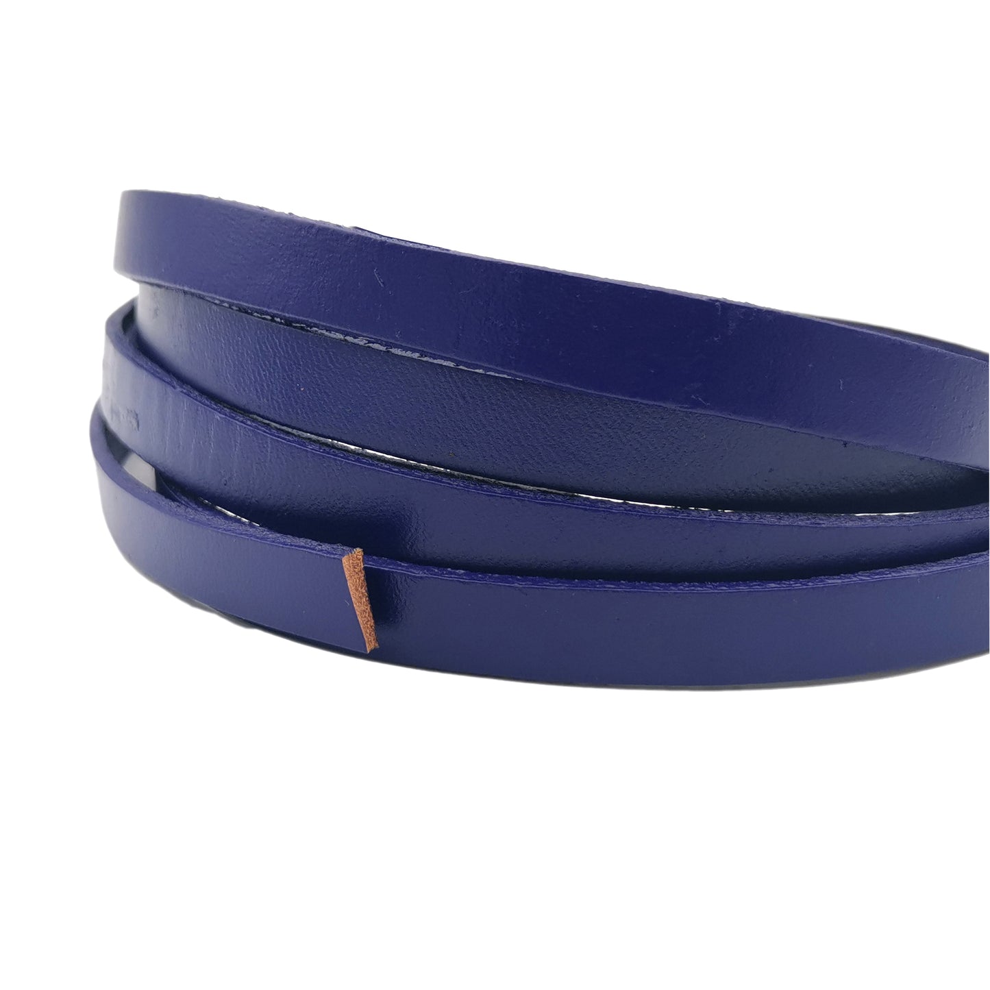 shapesbyX-10mm Flat Leather Strip Royal Blue 10x2mm Genuine Leather Band GF10M115