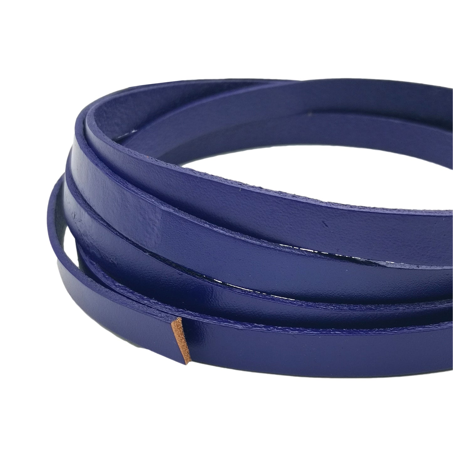 shapesbyX-10mm Flat Leather Strip Royal Blue 10x2mm Genuine Leather Band GF10M115