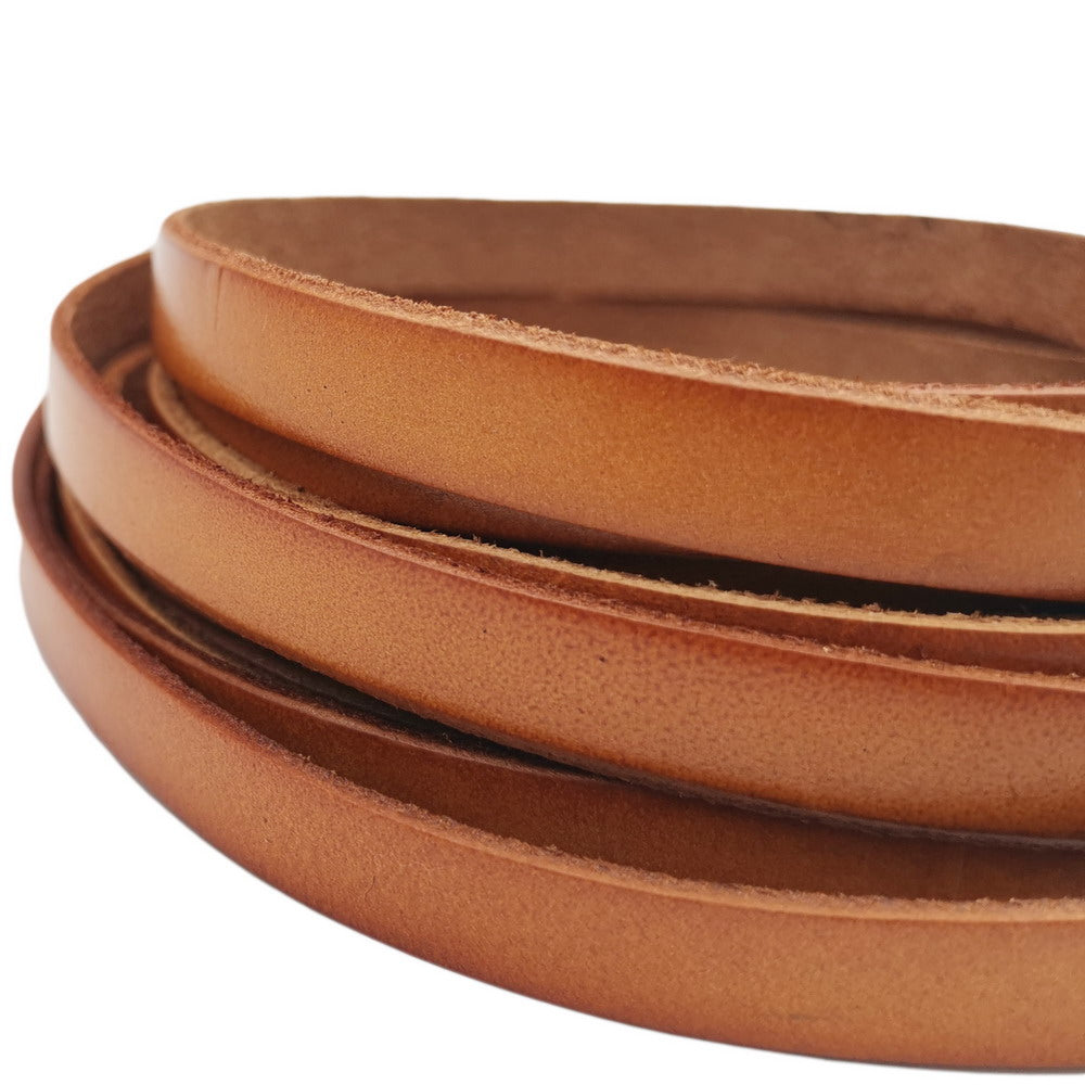 Flat leather band leather strip 10mm Jewelry Making Watchband Burnt Tan Natural GF10M121-2