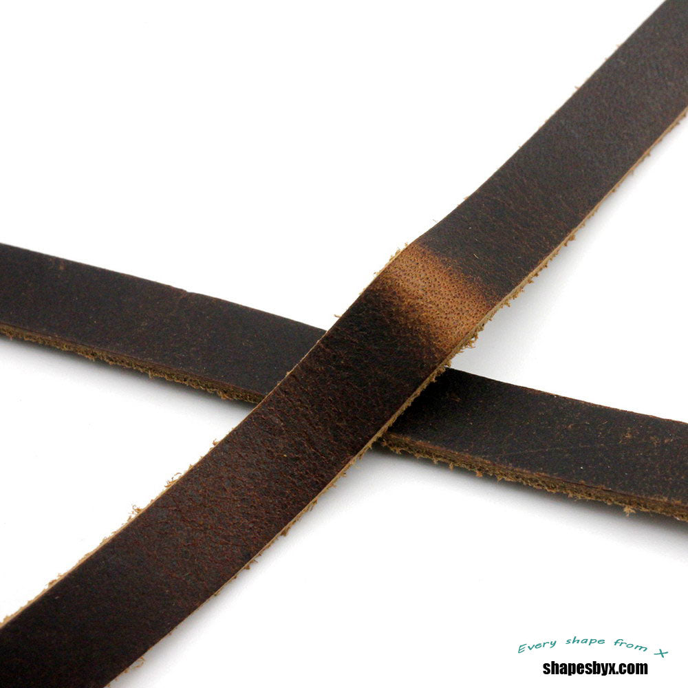 shapesbyX-10mm Flat Leather Strip Crazy Horse 10mmx2mm Genuine Leather Band GF10M126-2