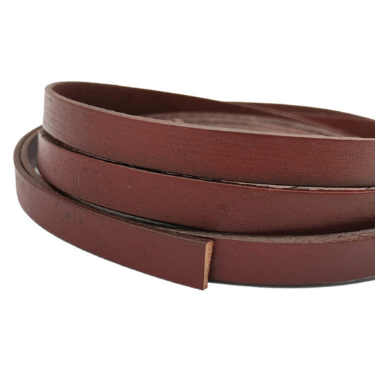 ShapesbyX-Maroon Flat Leather Strip 10mmx2mm Genuine Leather Band Jewelry Making Bracelet or Decor