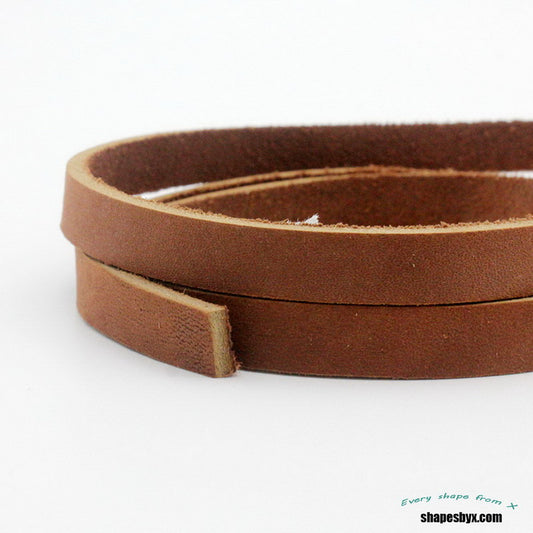 Rustic Red Brown Real Leather Band 10mm Flat Leather Strip Bracelet Making or Decor 10x2mm