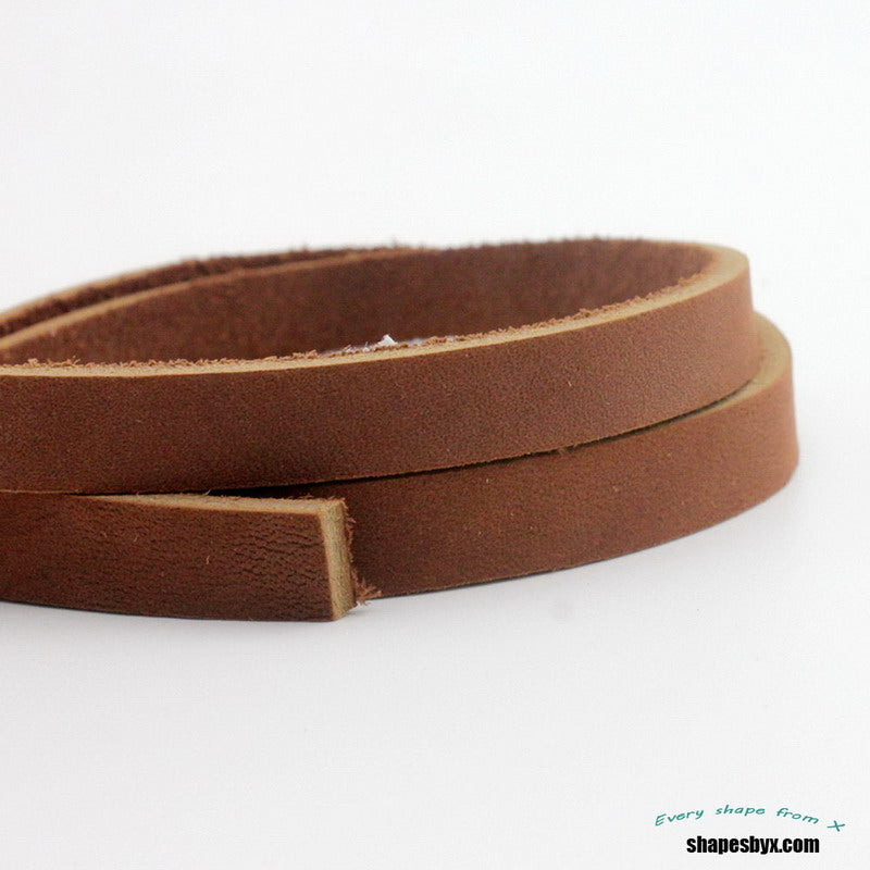 ShapesbyX-Rustic Red Brown Real Leather Band 10mm Flat Leather Strip Bracelet Making or Decor 10x2mm