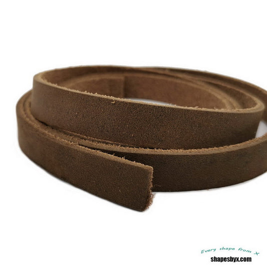 Rustic Brown Real Leather Band 10mm Flat Leather Strip