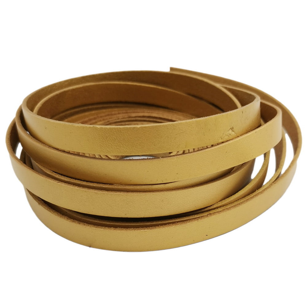 shapesbyX Gold 10mmx2mm Leather Strap Flat Leather Strip Jewelry Making Watchband