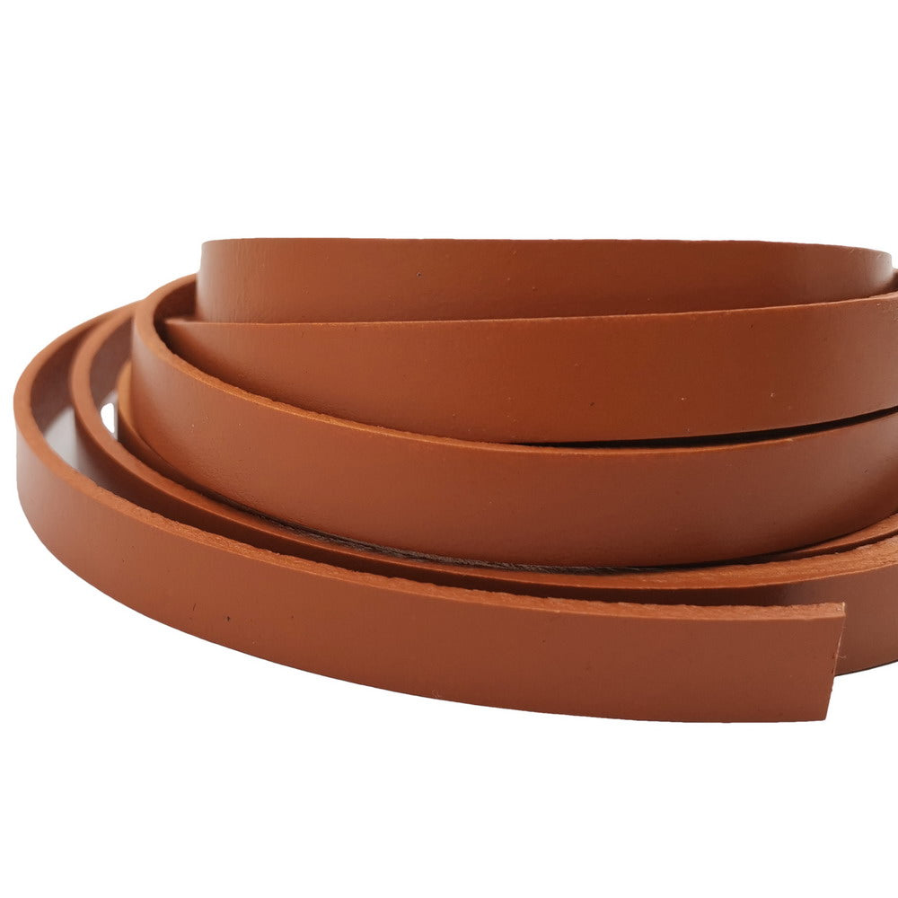 ShapesbyX-bande de cuir plate marron 10mm x 2mm, bracelet en cuir véritable pour la fabrication de bijoux
