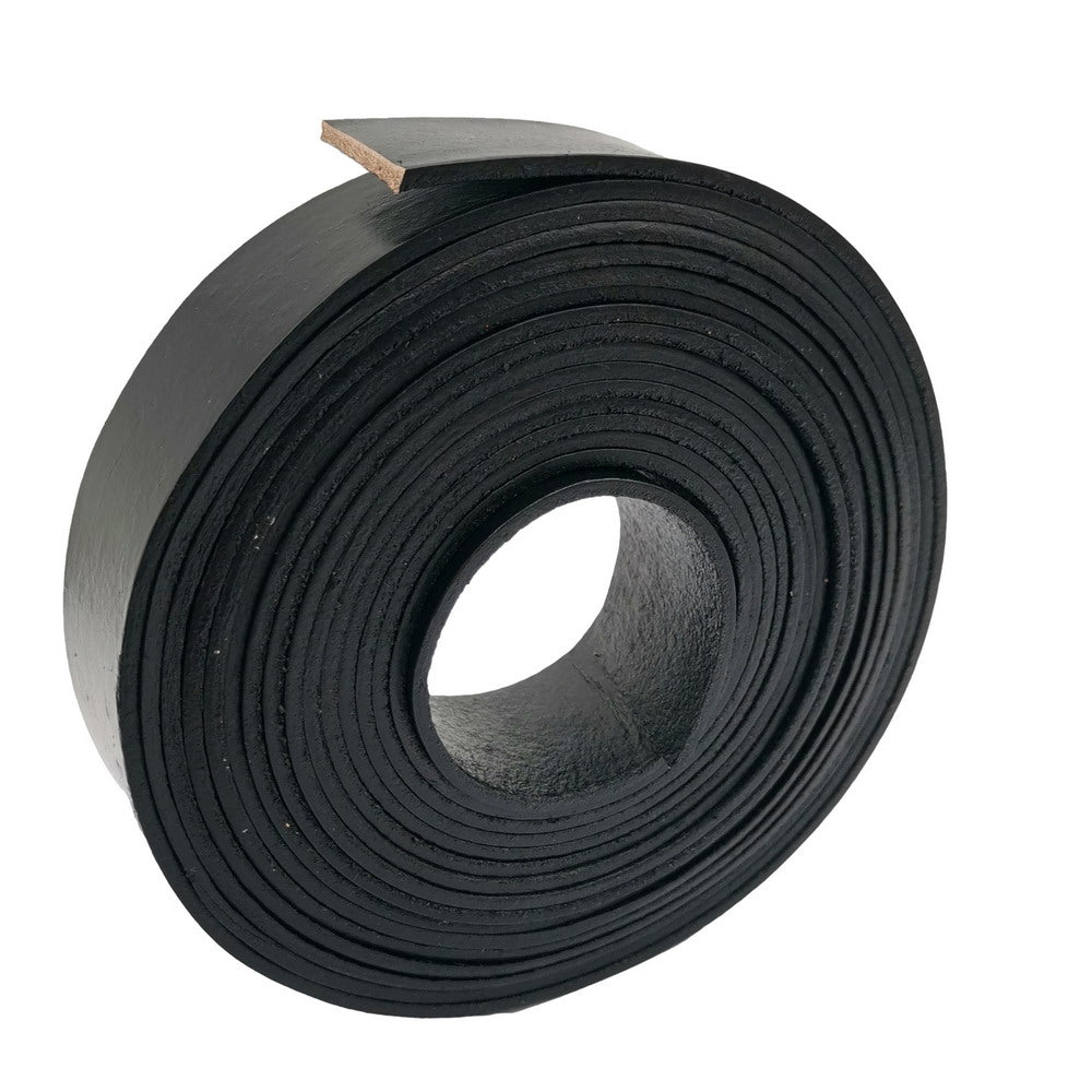 shapesbyX-15mm Flat Leather Strip 15x2mm Genuine Leather Band 2mm Thick Black