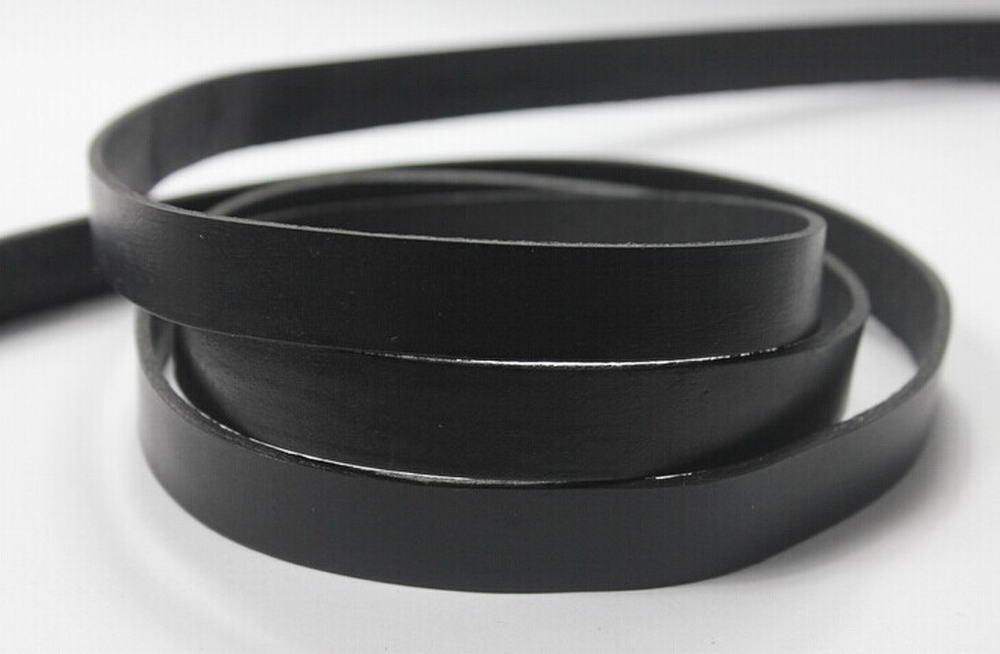 ShapesbyX-15 mm flacher Lederstreifen, 15 x 2 mm, echtes Lederband, 2 mm dick, hellbraun