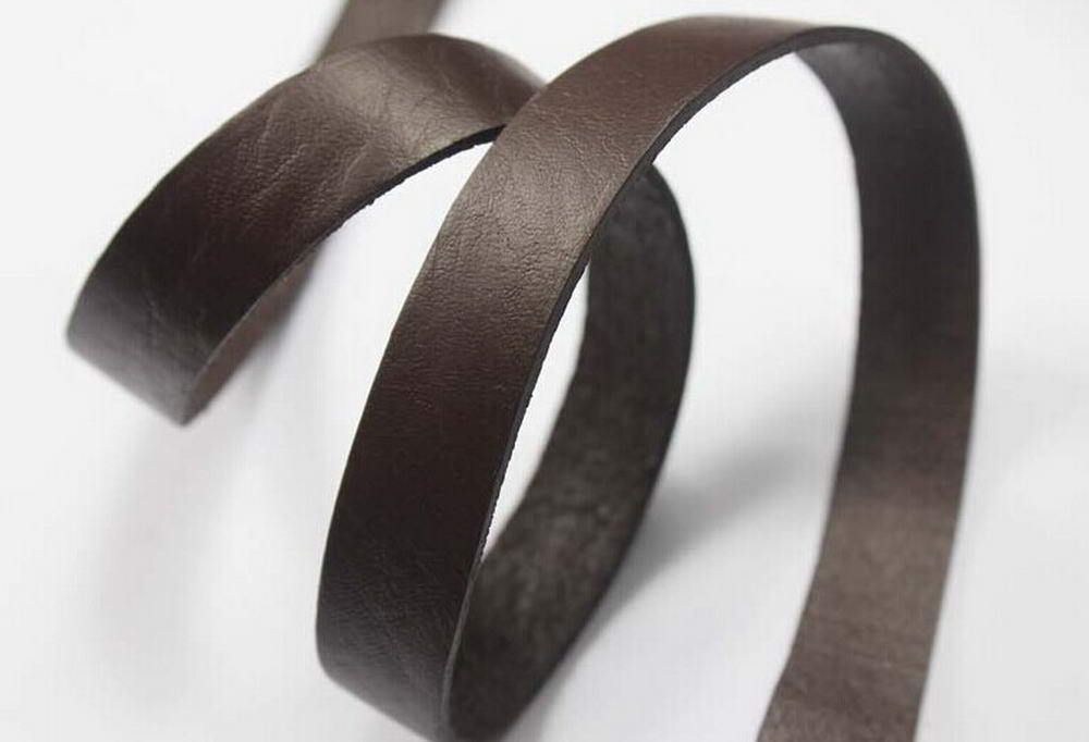 shapesbyX-15mm Flat Leather Strip 15x2mm Genuine Leather Band 2mm Thick Tan