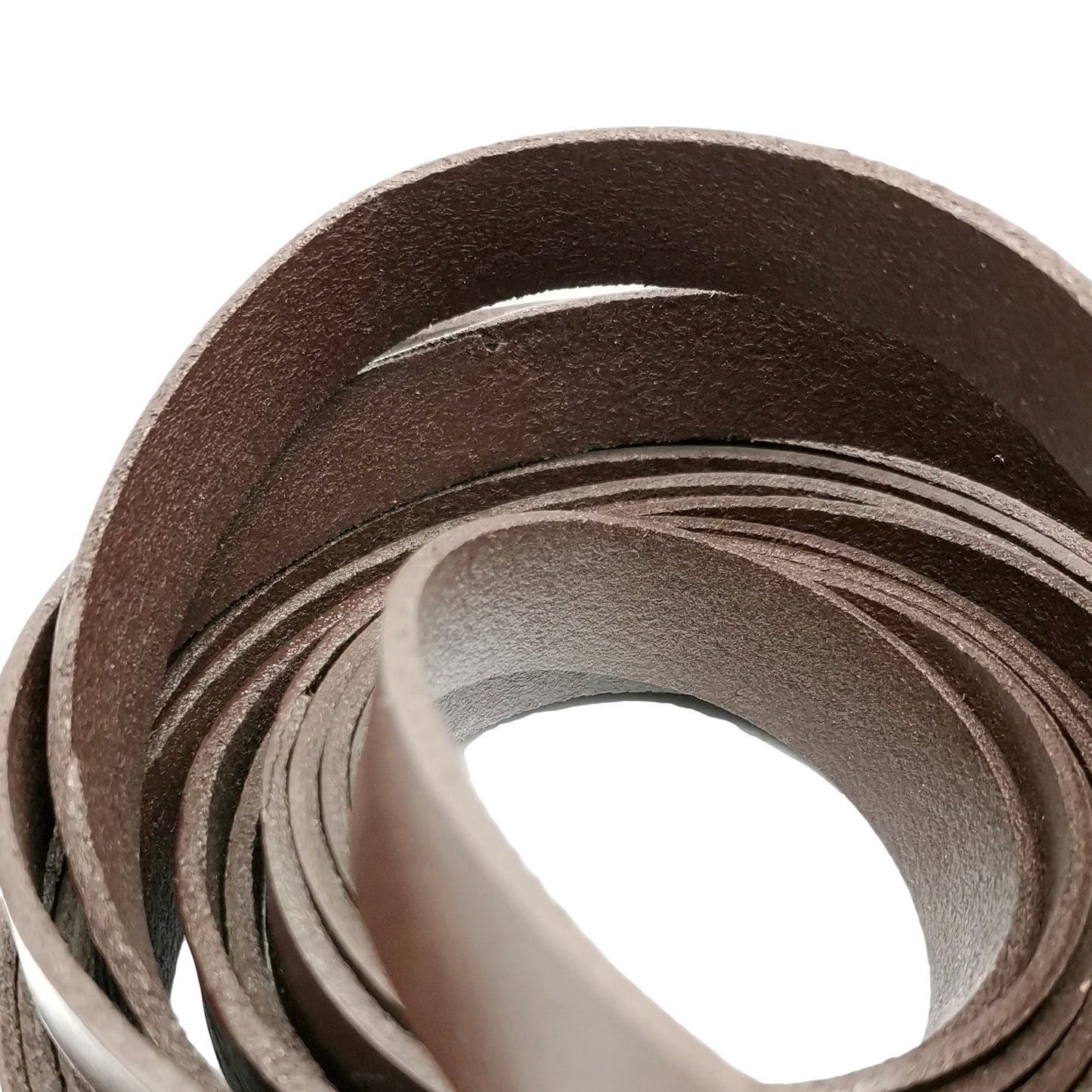 shapesbyX-15mm Flat Leather Strip 15x2mm Genuine Leather Band 2mm Thick Dark Brown