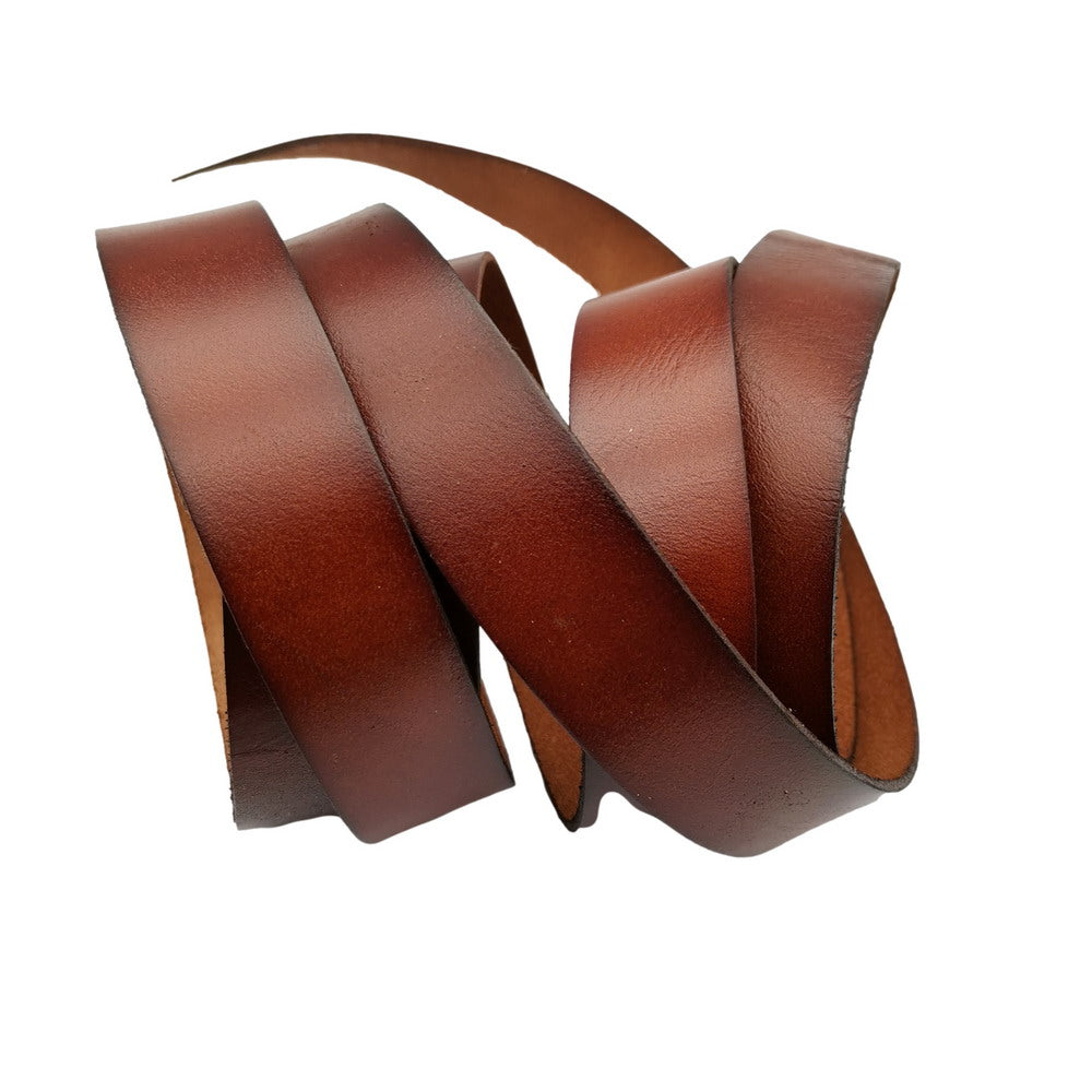 Bande de cuir plate de 20 mm, 20 x 2 mm, bande de cuir véritable de 2 mm d'épaisseur, marron vieilli.
