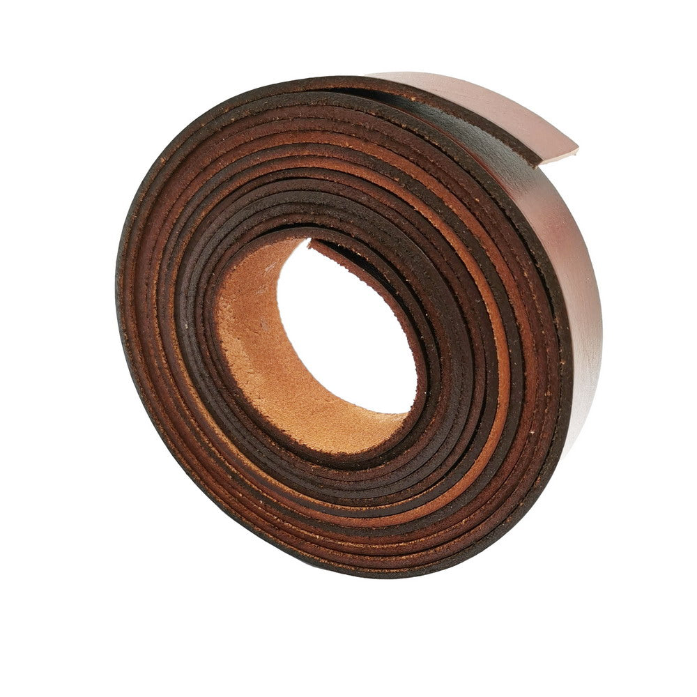 Bande de cuir plate de 20 mm, 20 x 2 mm, bande de cuir véritable de 2 mm d'épaisseur, marron vieilli.