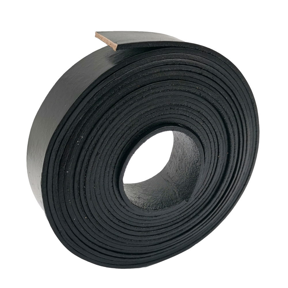 shapesbyX-25mm Flat Leather Strip 1 Inch Wide Genuine Leather Band 2mm Thick Black