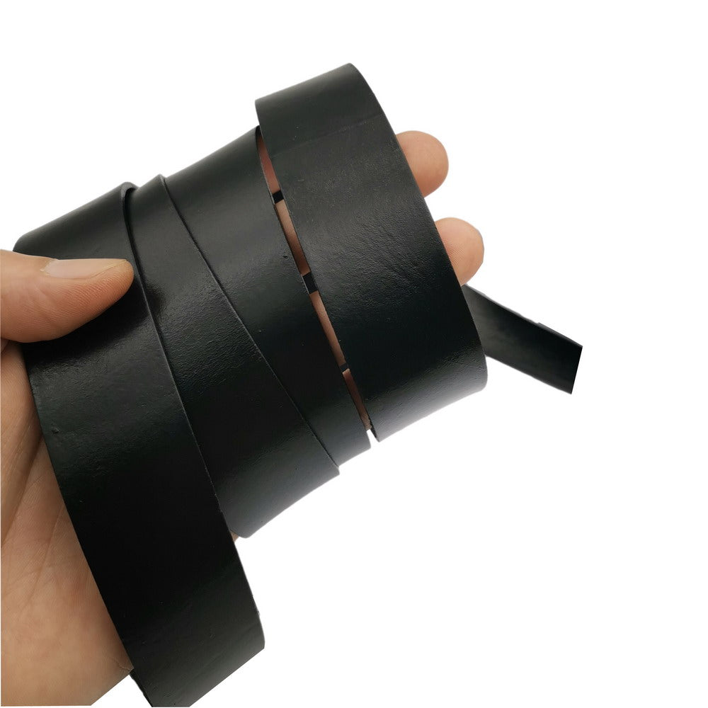 ShapesbyX-25 mm Bande de cuir plate 2,5 cm de large Bande de cuir véritable 2 mm d'épaisseur Noir