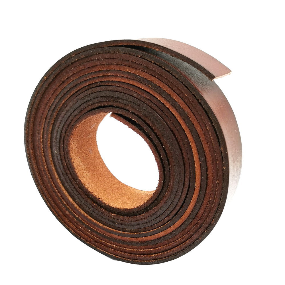Bande de cuir plat marron vieilli de 25 mm, 1 pouce de large, bande de cuir véritable de 2 mm d'épaisseur