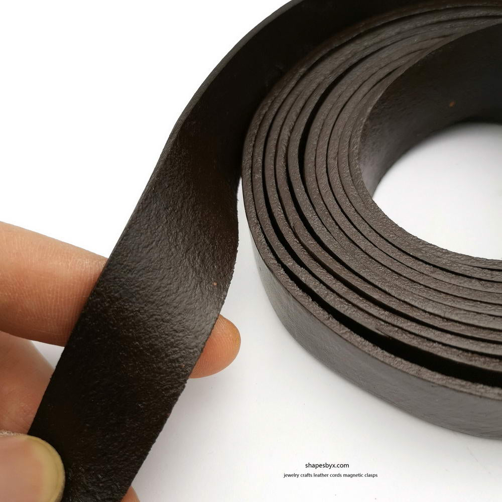 30mm Flat Leather Strip 30x2mm Genuine Leather Band 2mm Thick Dark Brown