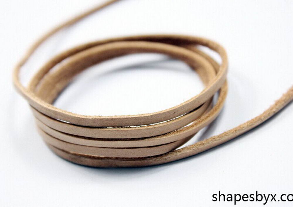 ShapesbyX-3x2mm cordons en cuir plat noir bracelet en cuir véritable bande de cuir 2 mètres